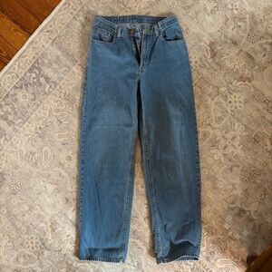 LL Bean Classic Straight Leg Blue Denim Jeans • 100% cotton